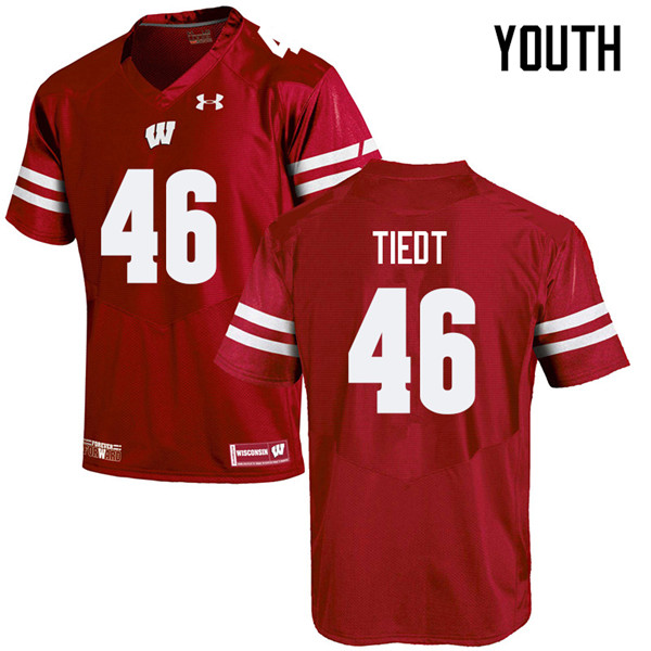 Youth #46 Hegeman Tiedt Wisconsin Badgers College Football Jerseys Sale-Red - Click Image to Close